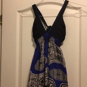 2Be BeBe blue black white maxi dress
